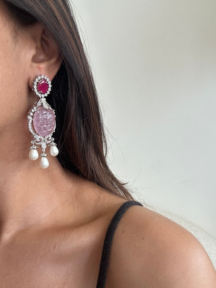 Pink world earrings