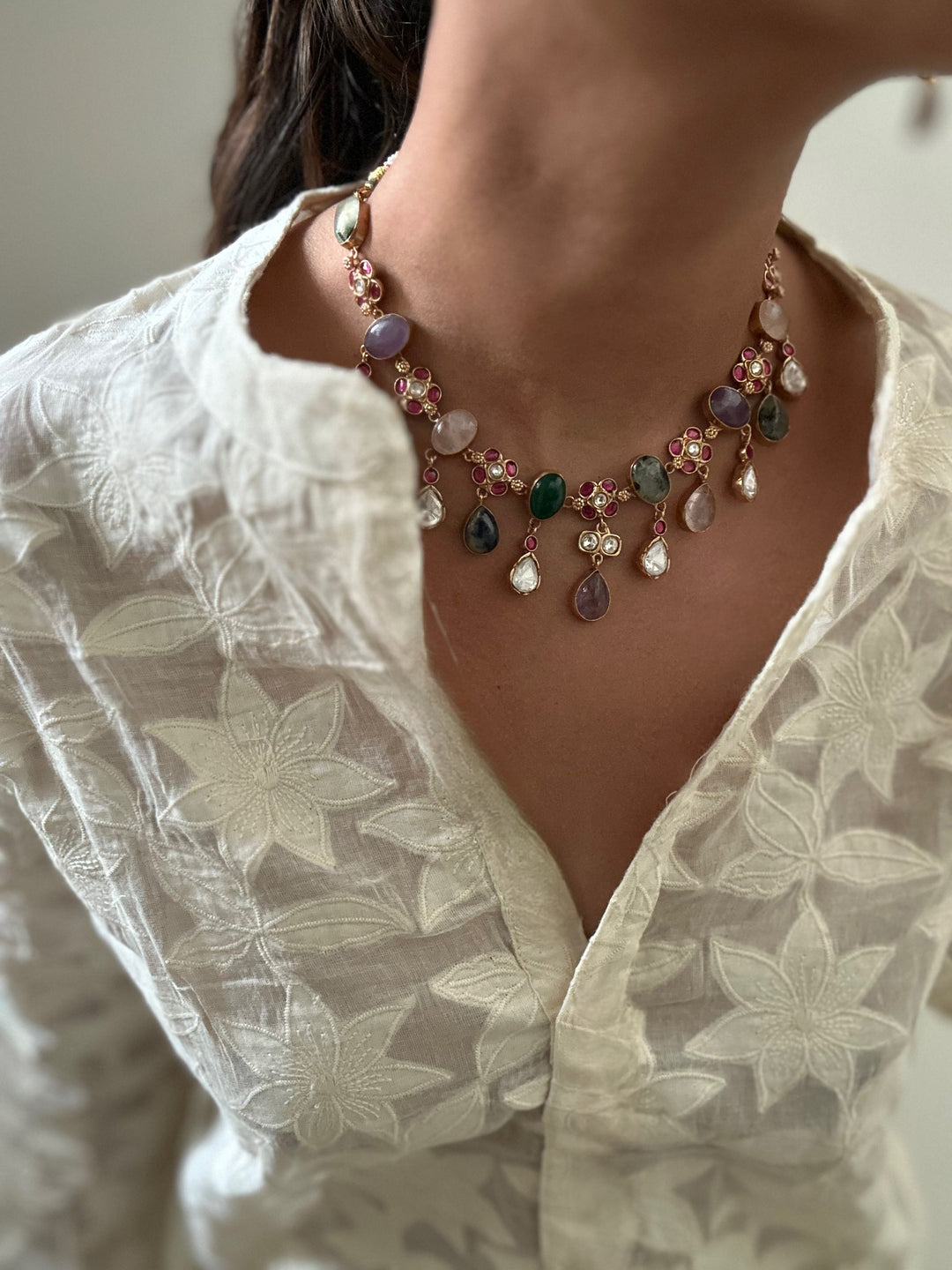 Navya prehnite  lisa necklac