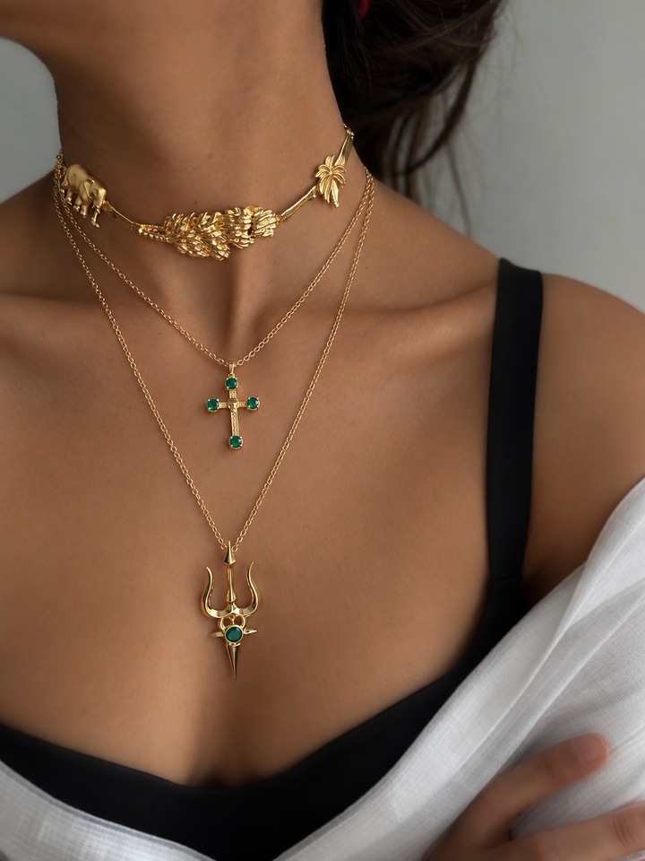 Trishul trikaya necklace