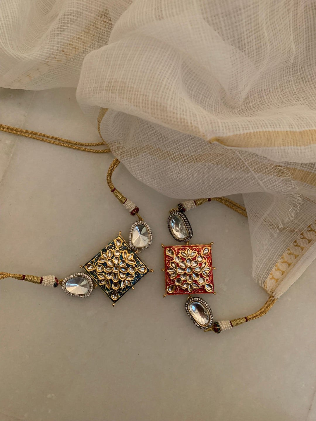 Meenakari Tukdi Necklace