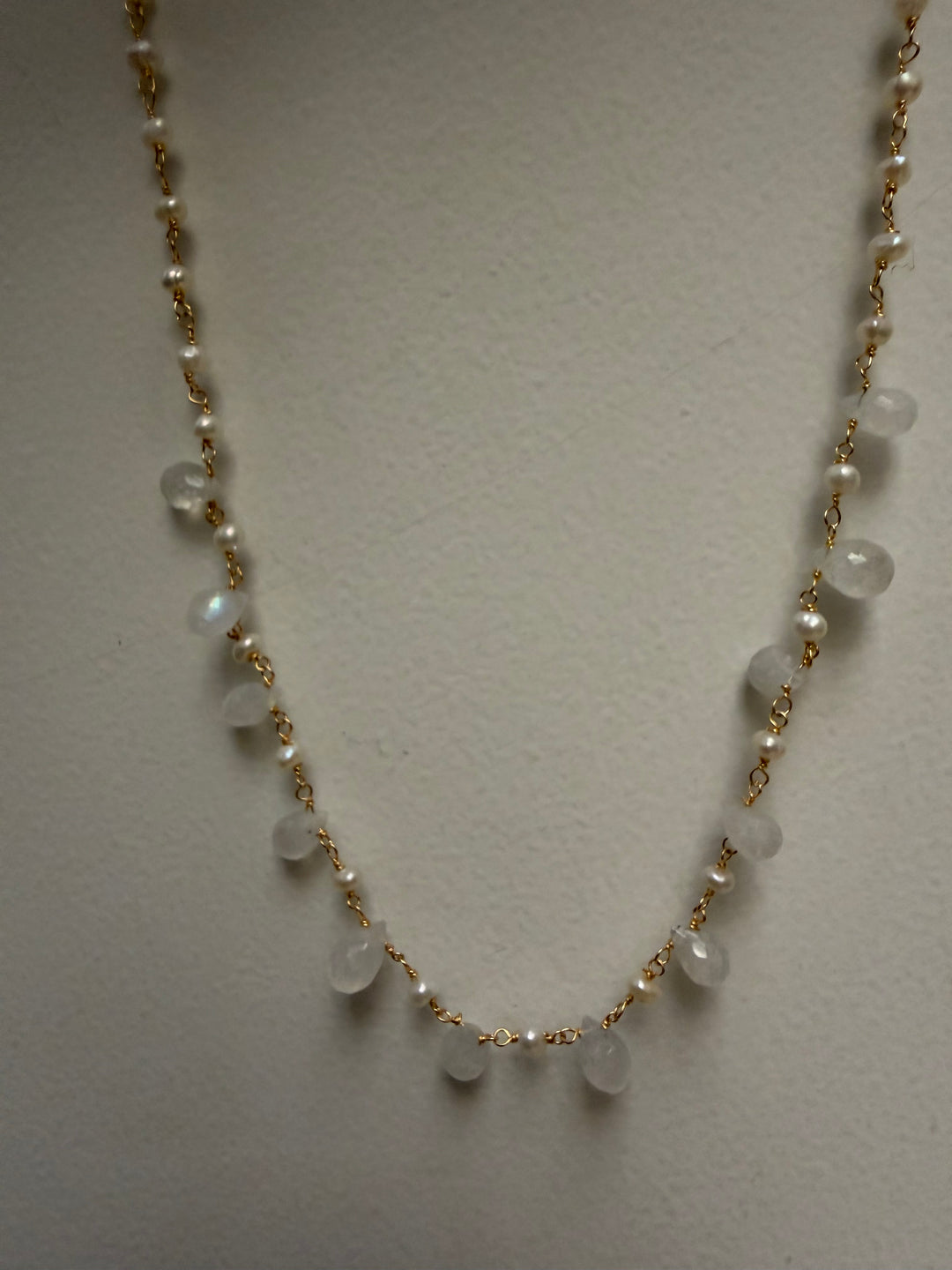 Sunset Aqua moon necklace