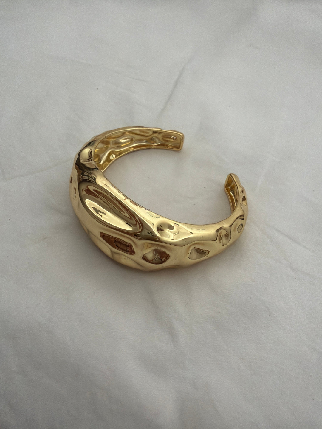 Gold chunky cuff bracelet