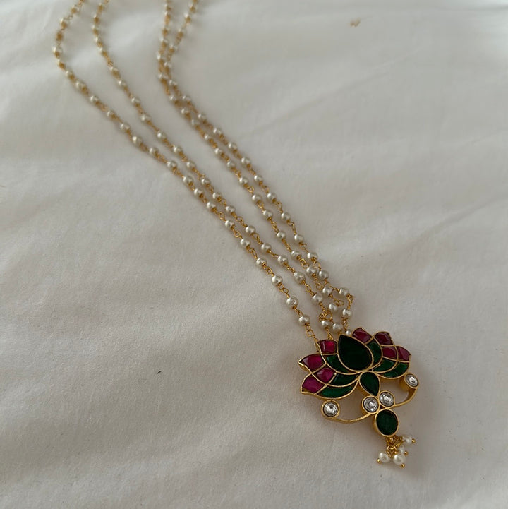 Pink Lotus Necklace