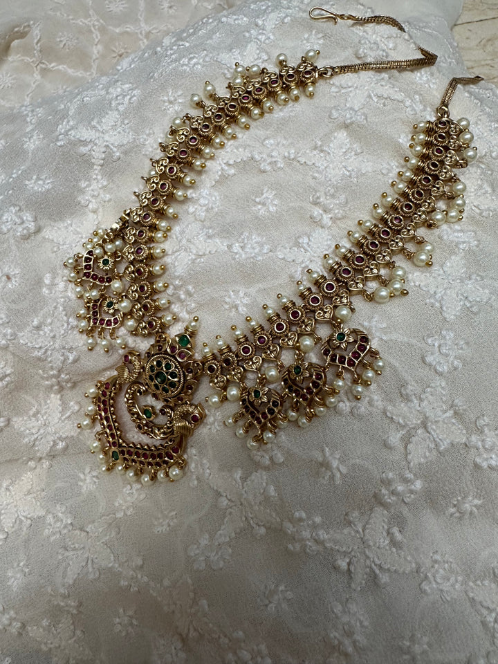 Rudrakshi temple necklace