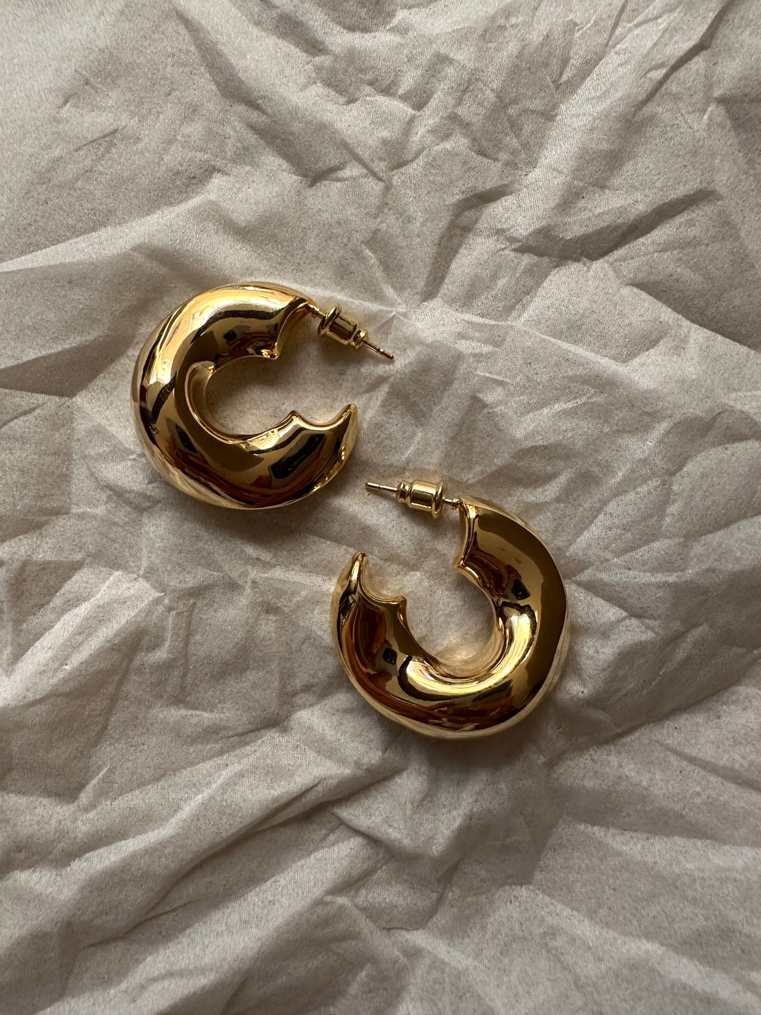 Chubby hoop earrings