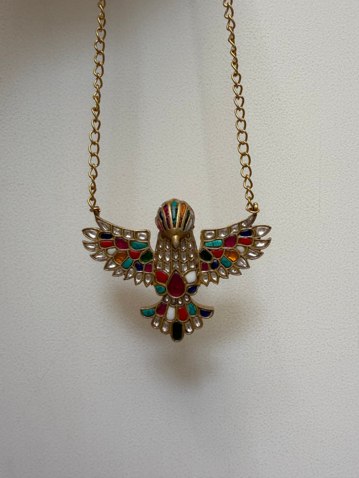 Sacred eagle multicolor necklace