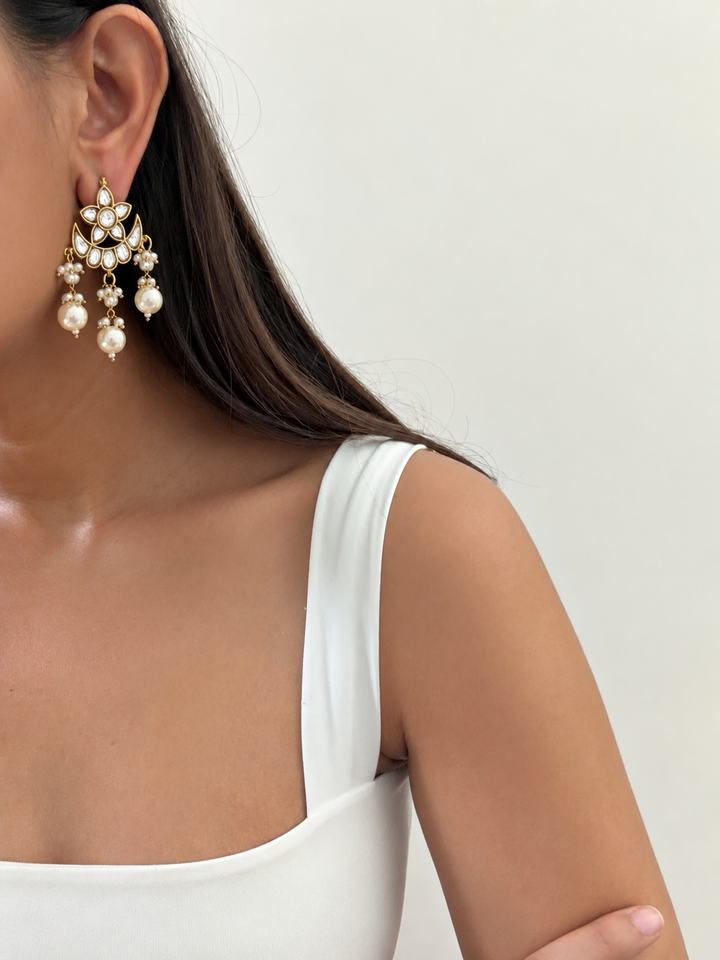 Sarika white earrings
