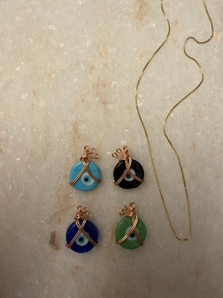 Evil eye charm necklace