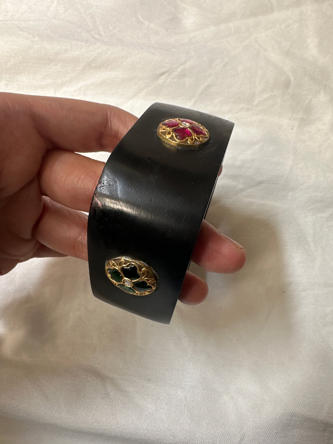 Wooden kundan bangle bracelet