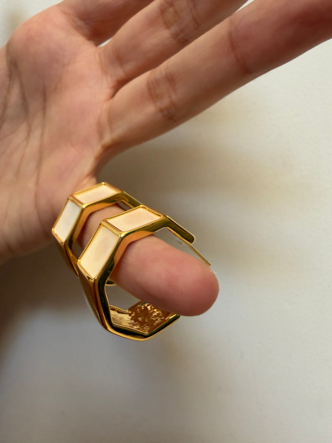 Marble hoop earrings