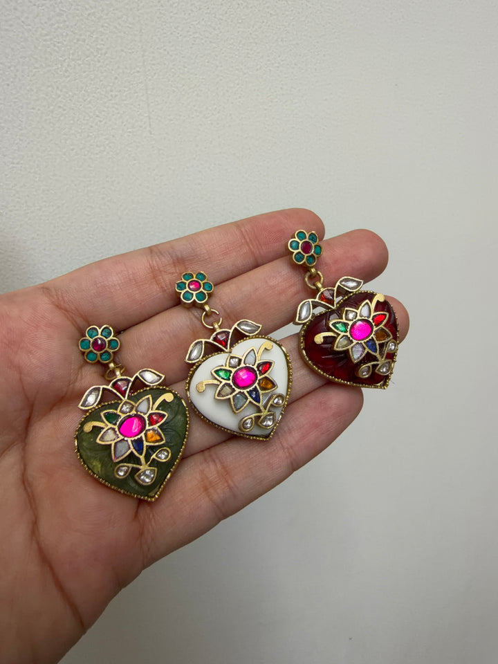 Gulmohar paan earring