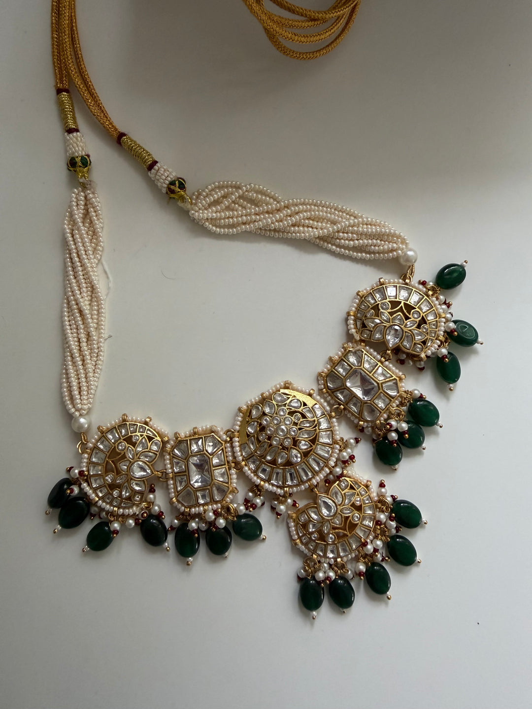 Lotus green bridal necklace