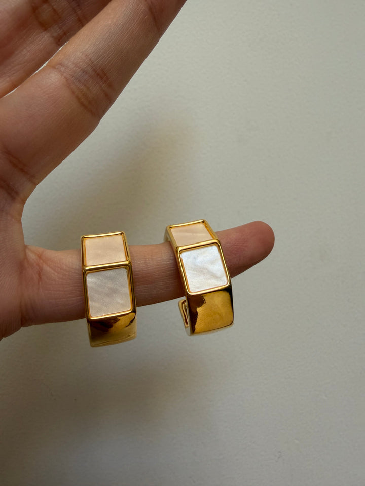 Marble hoop earrings