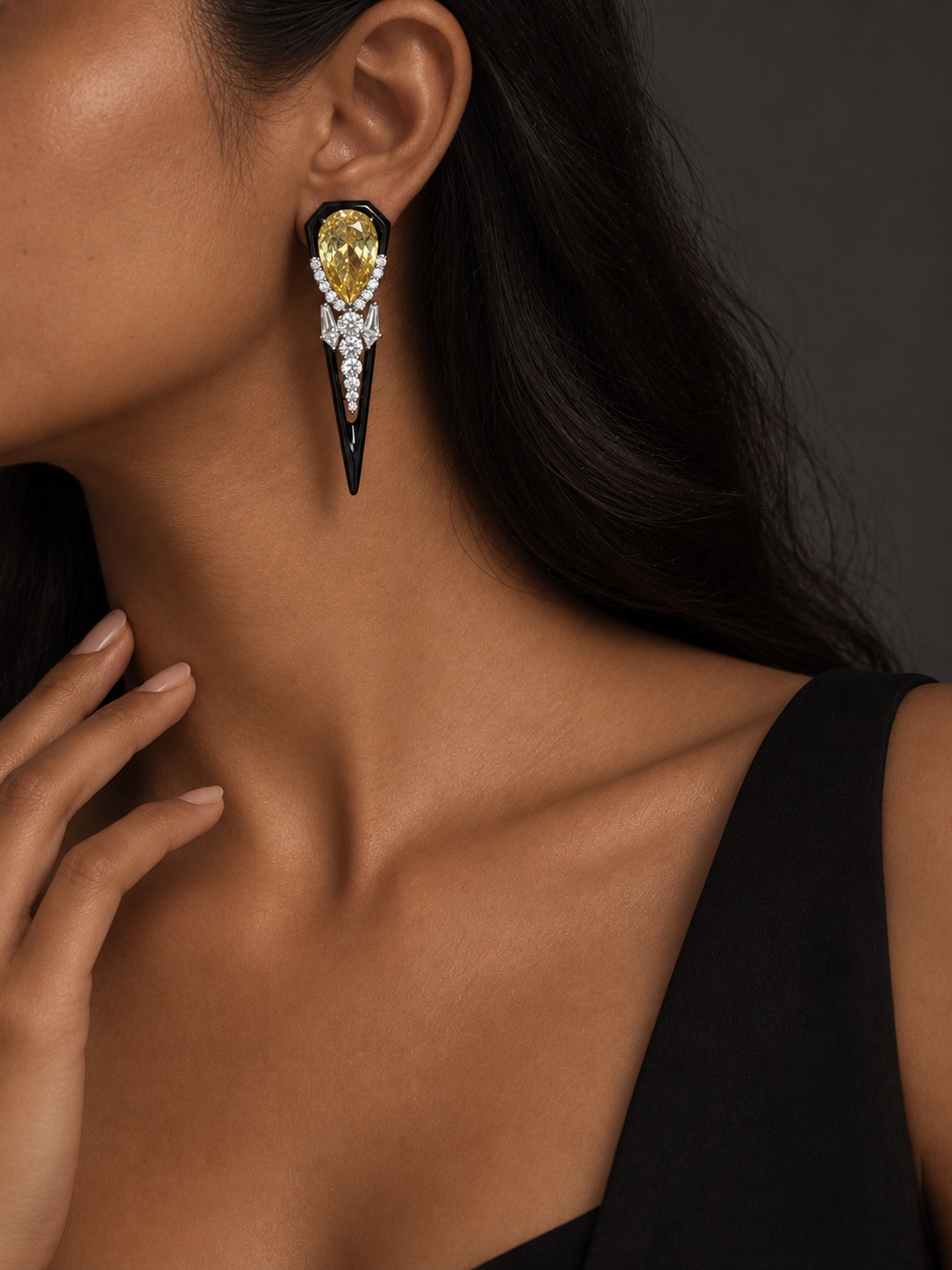 Vector core yellow earrings