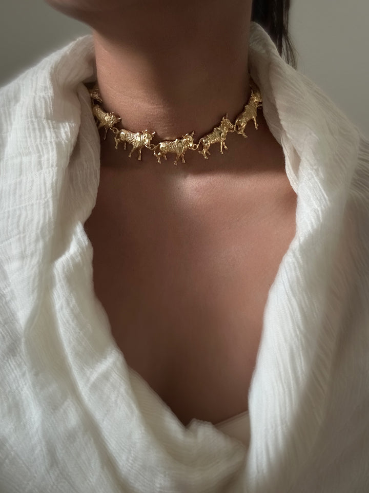 Nandi cow choker necklace