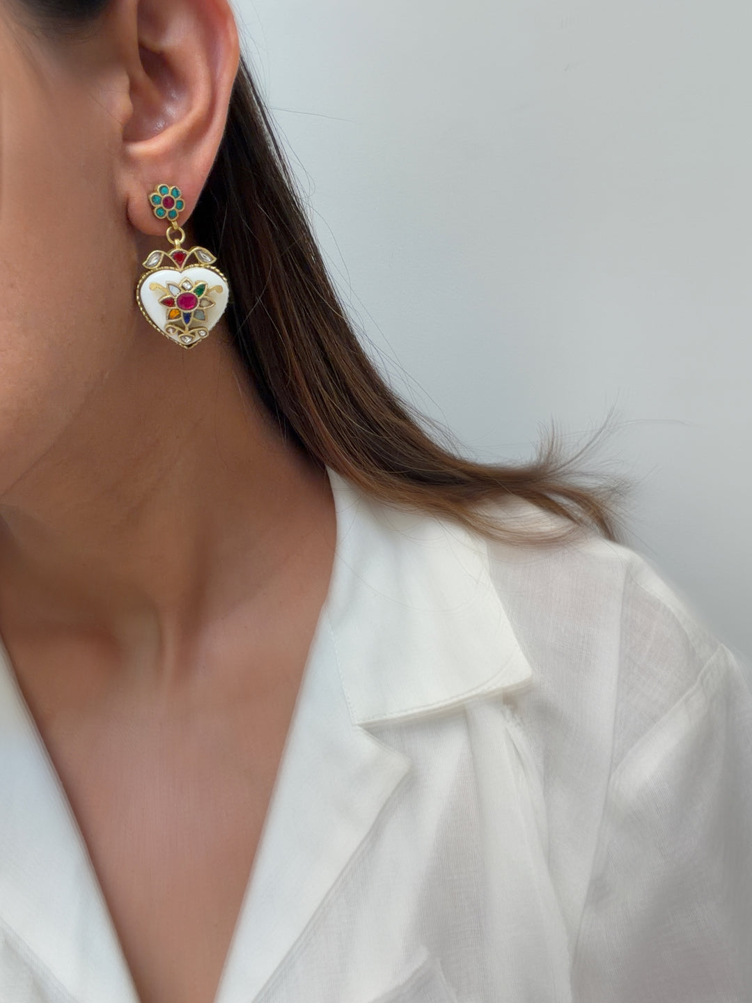 Gulmohar paan earring