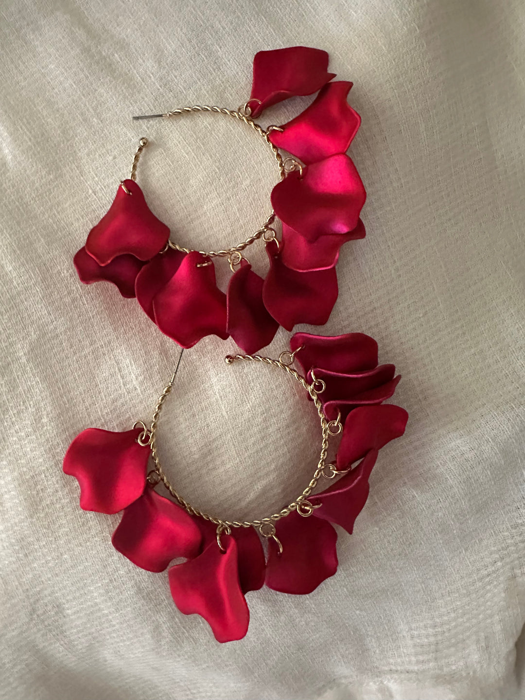 Rose petal earrings