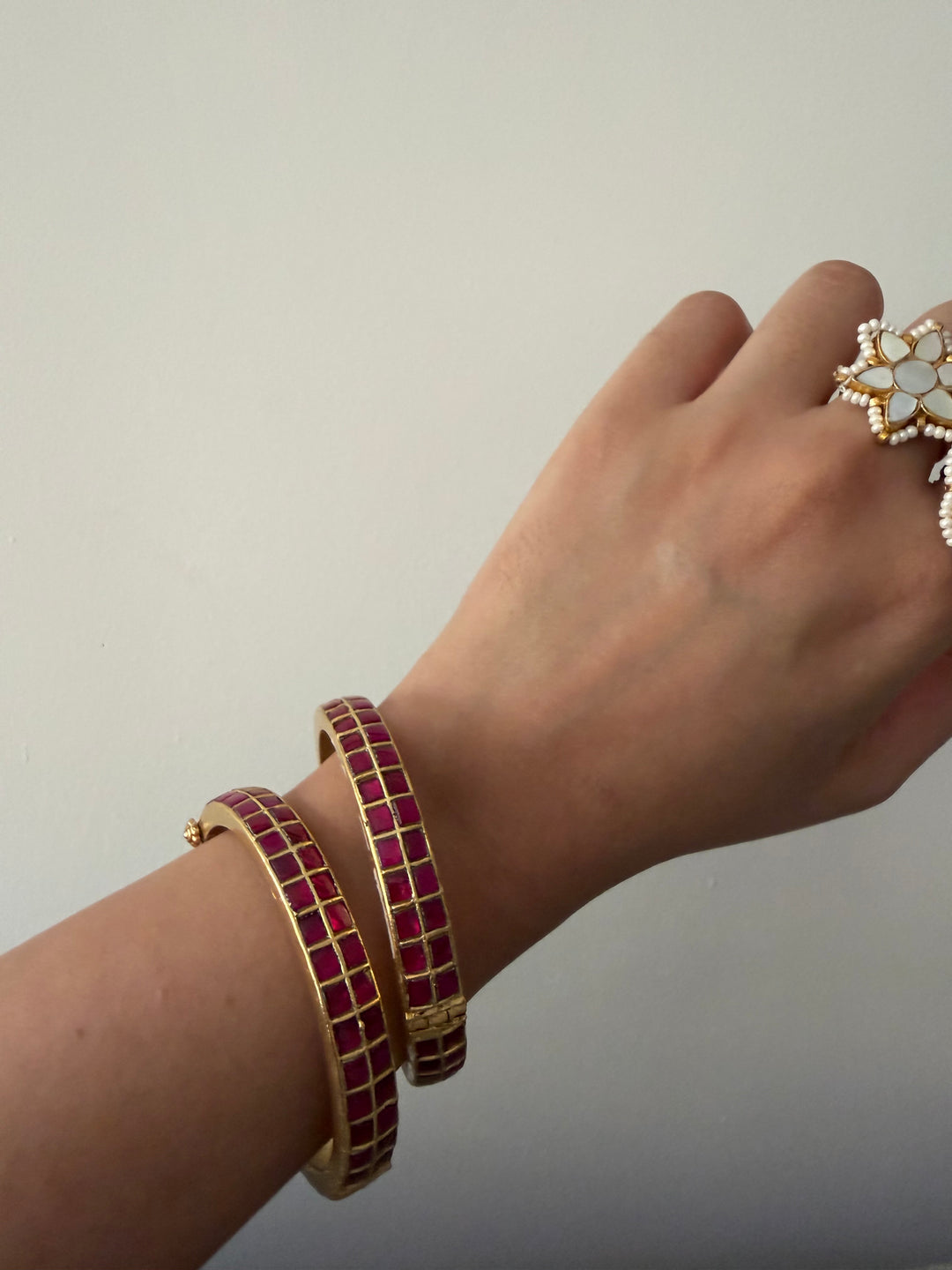 Pink checkered bangle