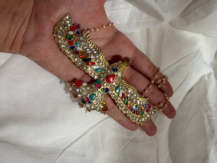 Shloka gem eagle necklace
