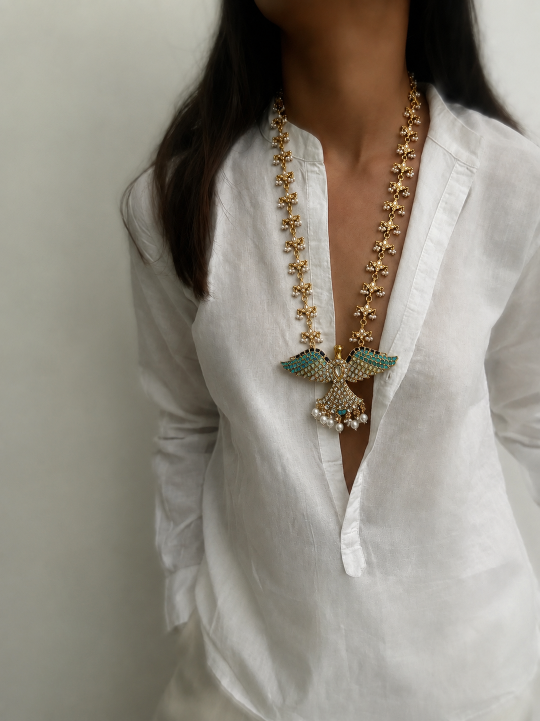 Eagle mogra necklace
