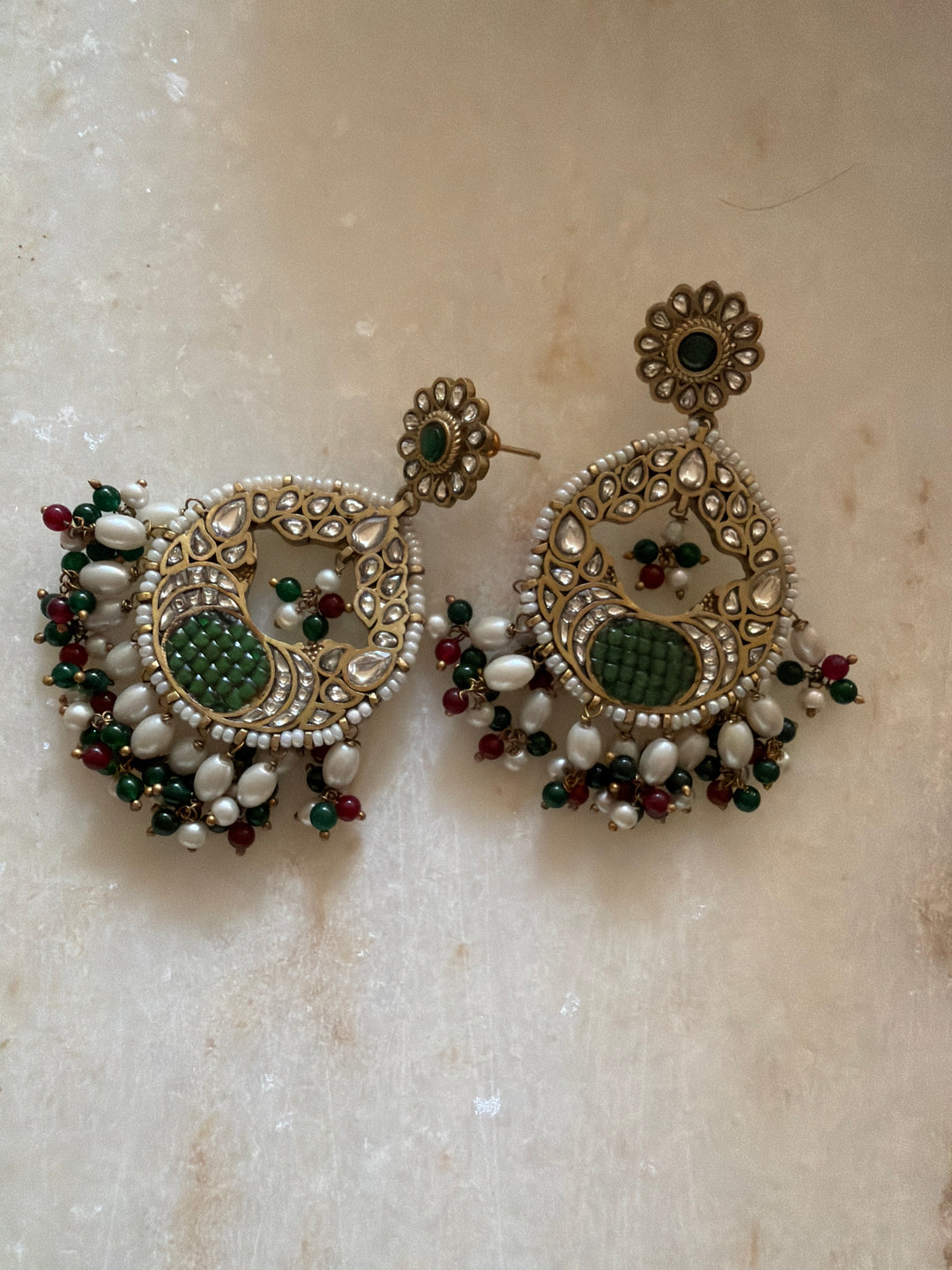 Green abroo earring