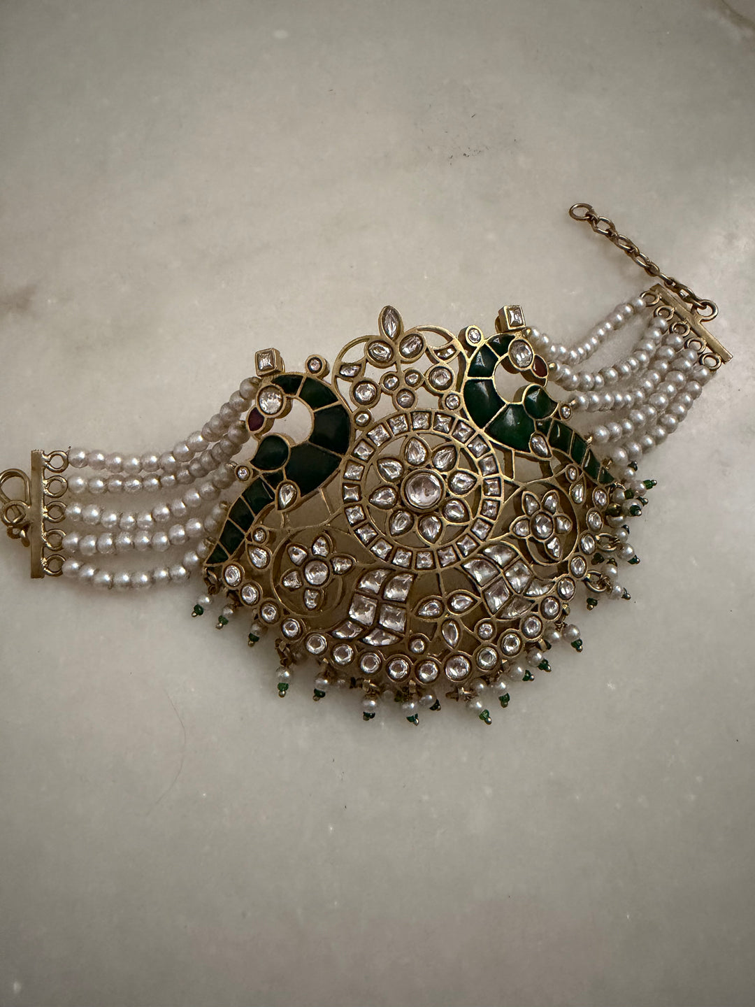 Peacock bridal bracelet