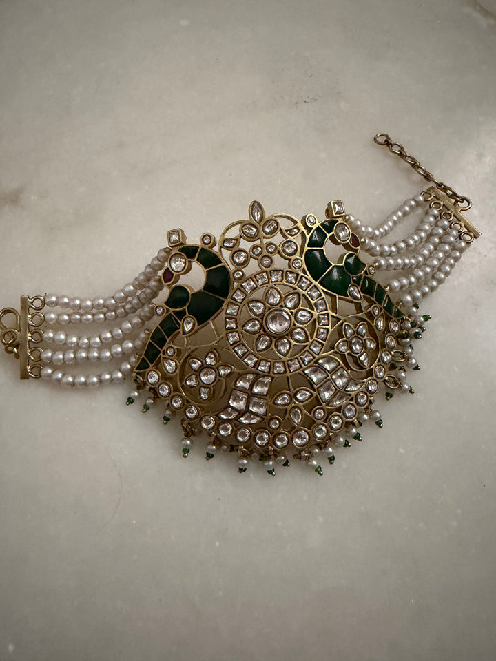 Peacock bridal bracelet