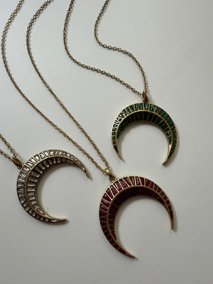 Crescent motif necklace