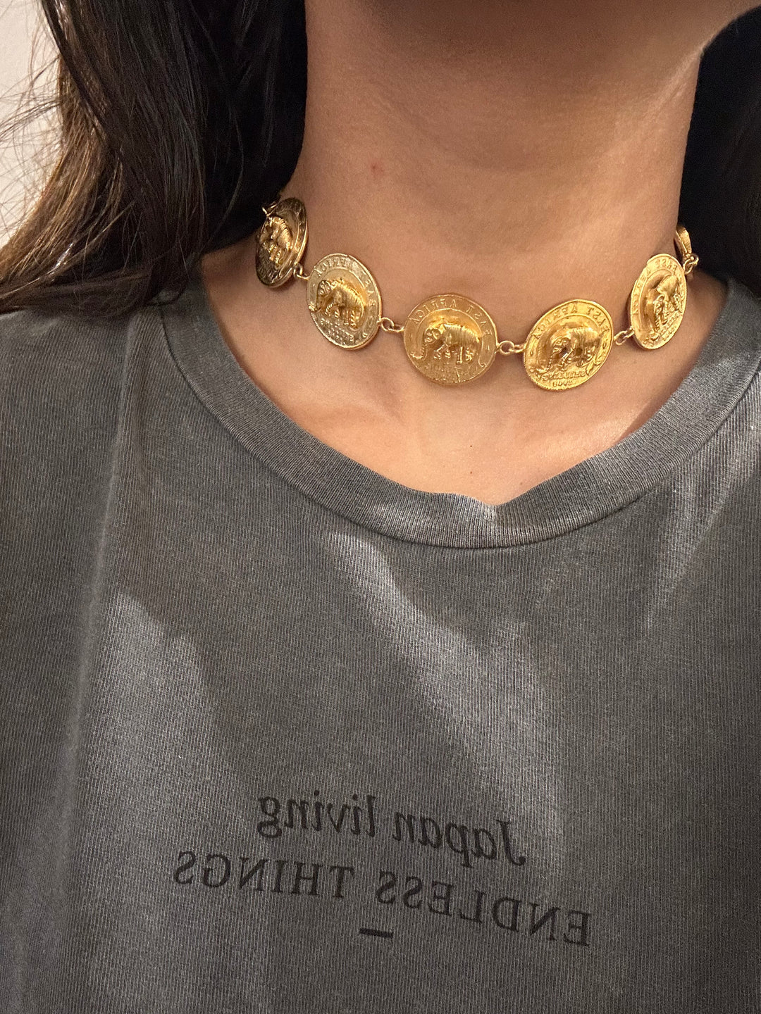Ele coin choker necklace