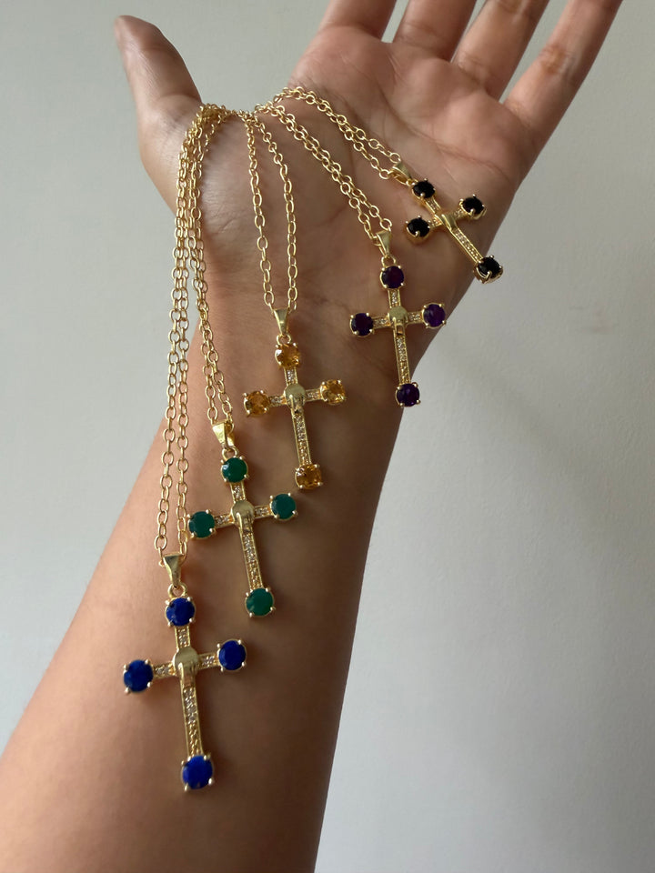 Britona serpent luxe cross necklace