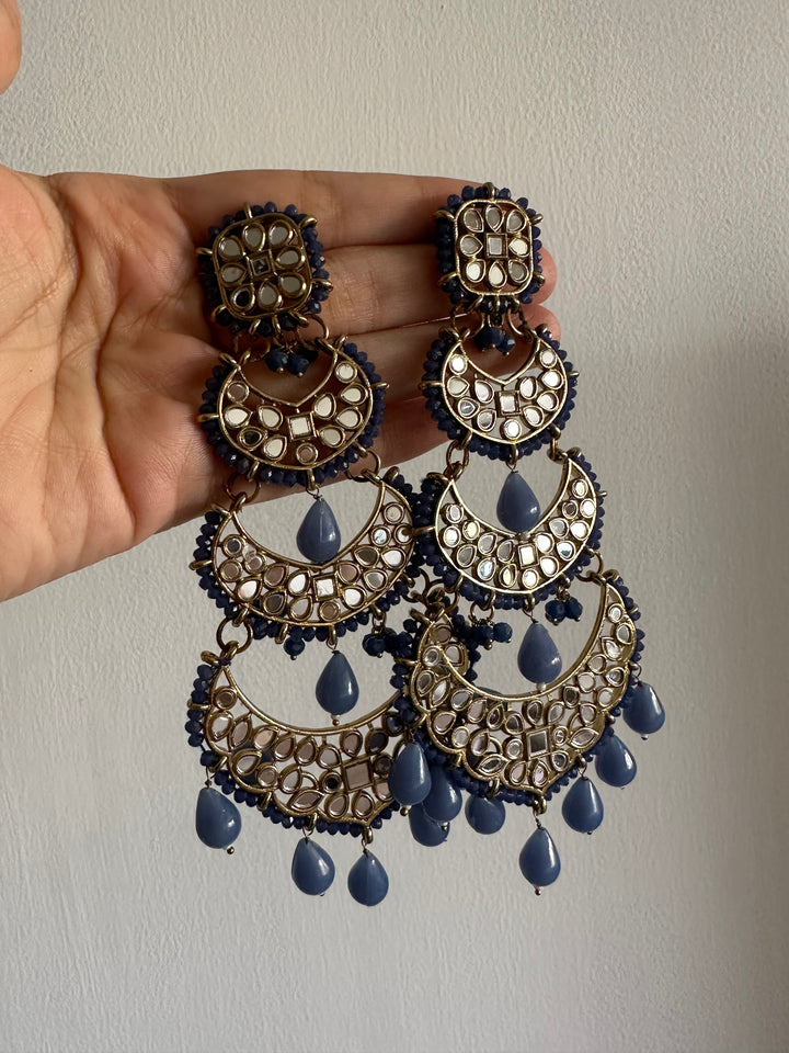 Kanch long jhumka earrings