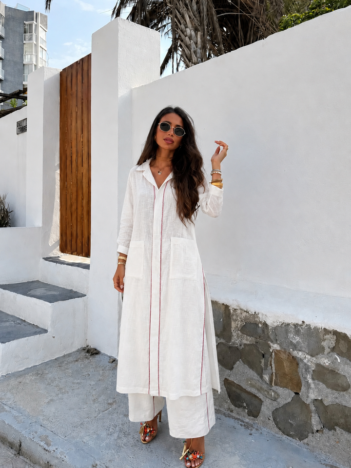 Amaya white kurta pant set