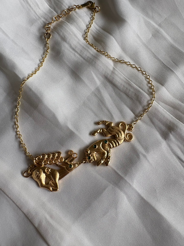 Tiger stag necklace