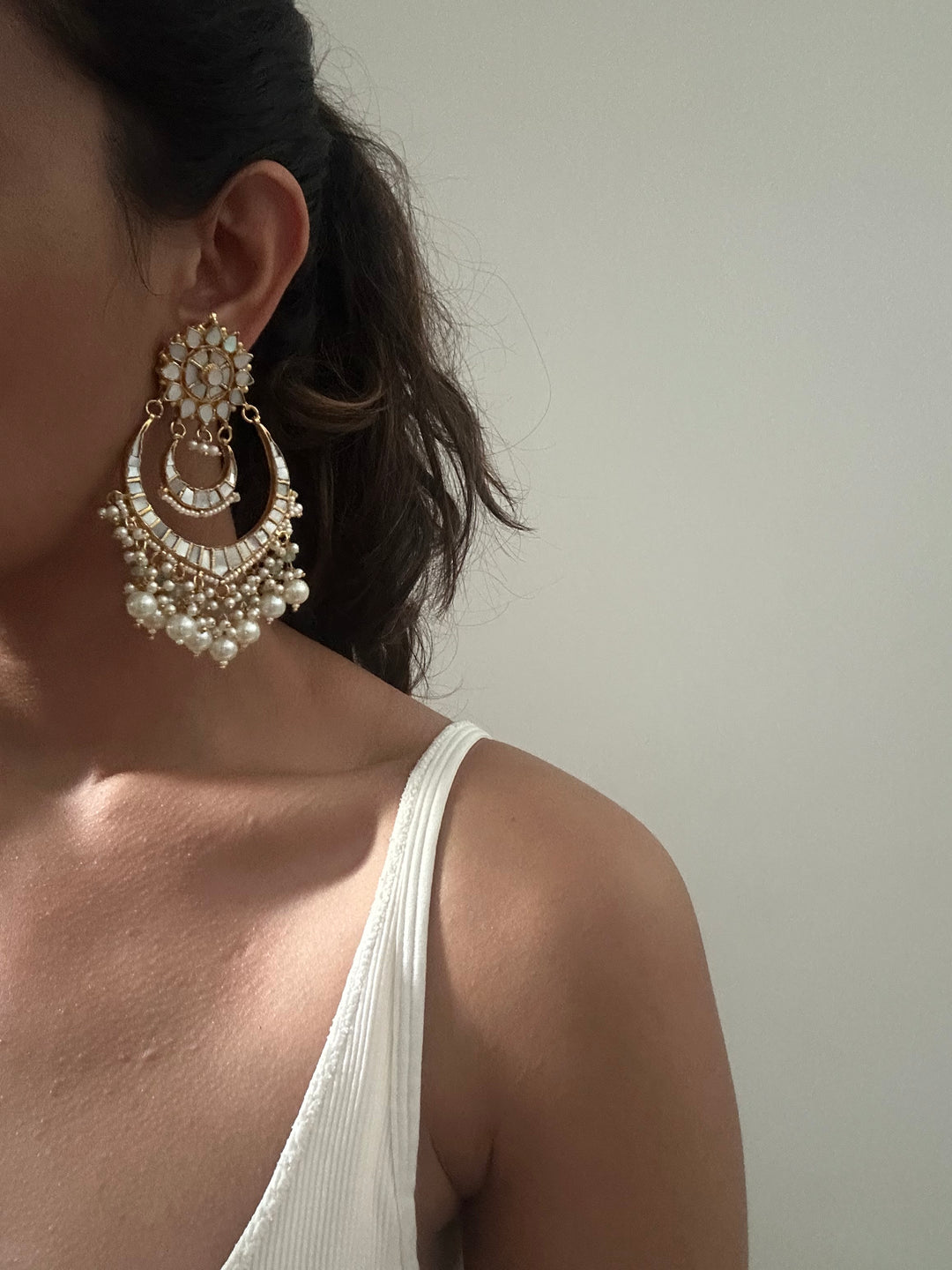 Chandiya Milky Earrings