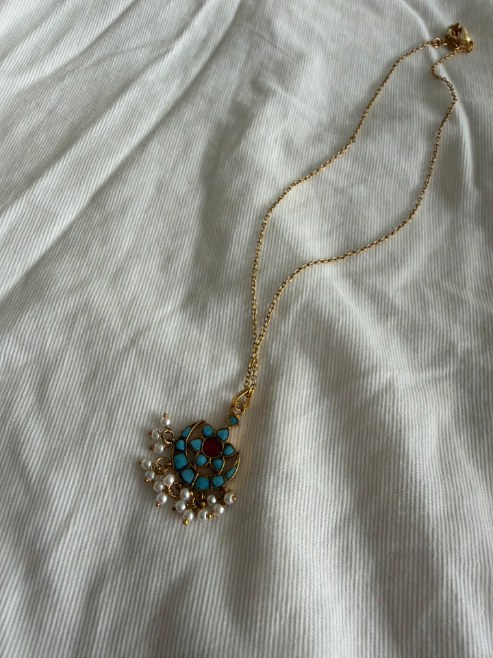 Blue chand necklace