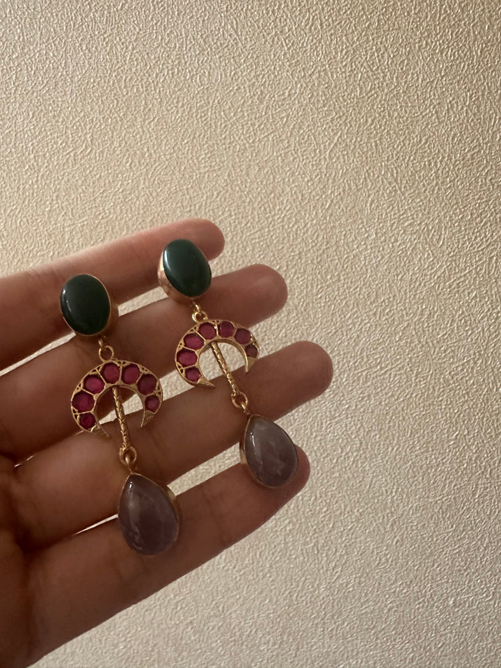 Chand prehnite earring