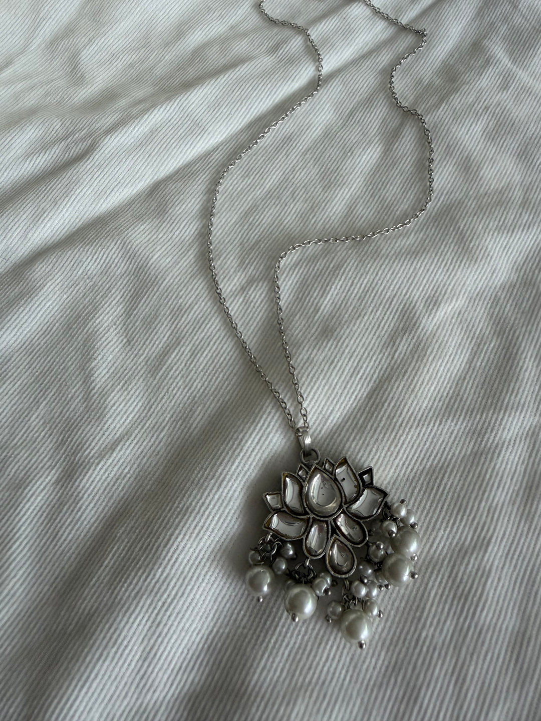 Lotus silver pendant necklace