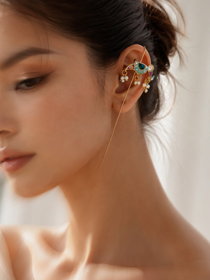 Bird ear cuff earrings