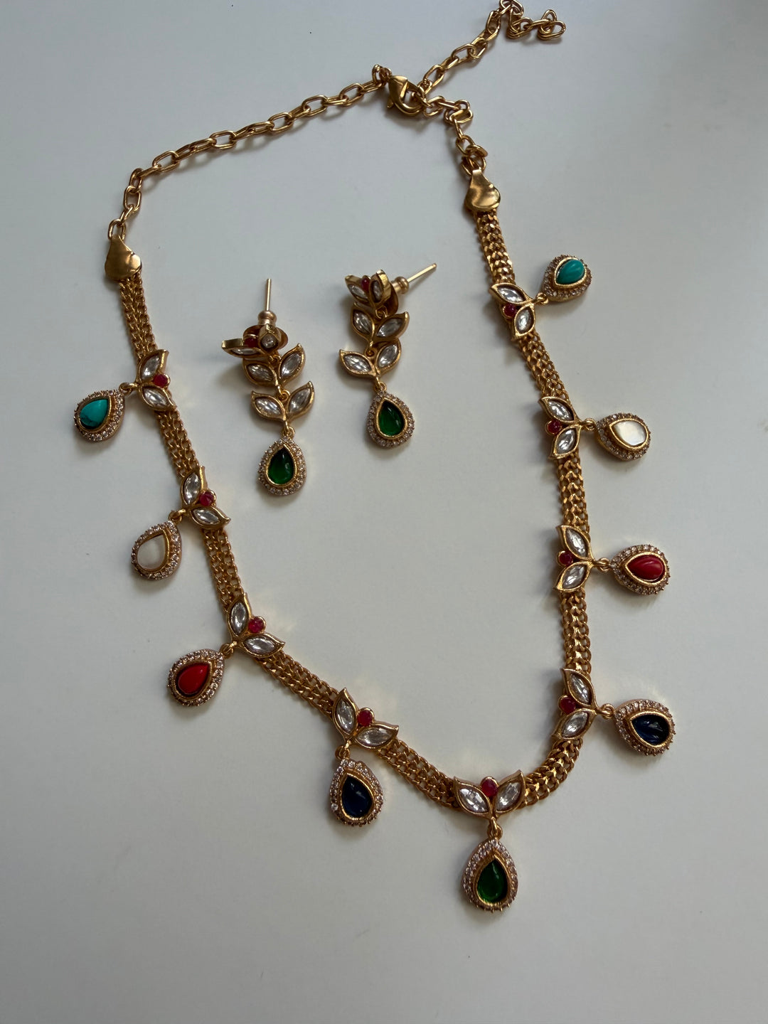 Madhu navratan necklace set