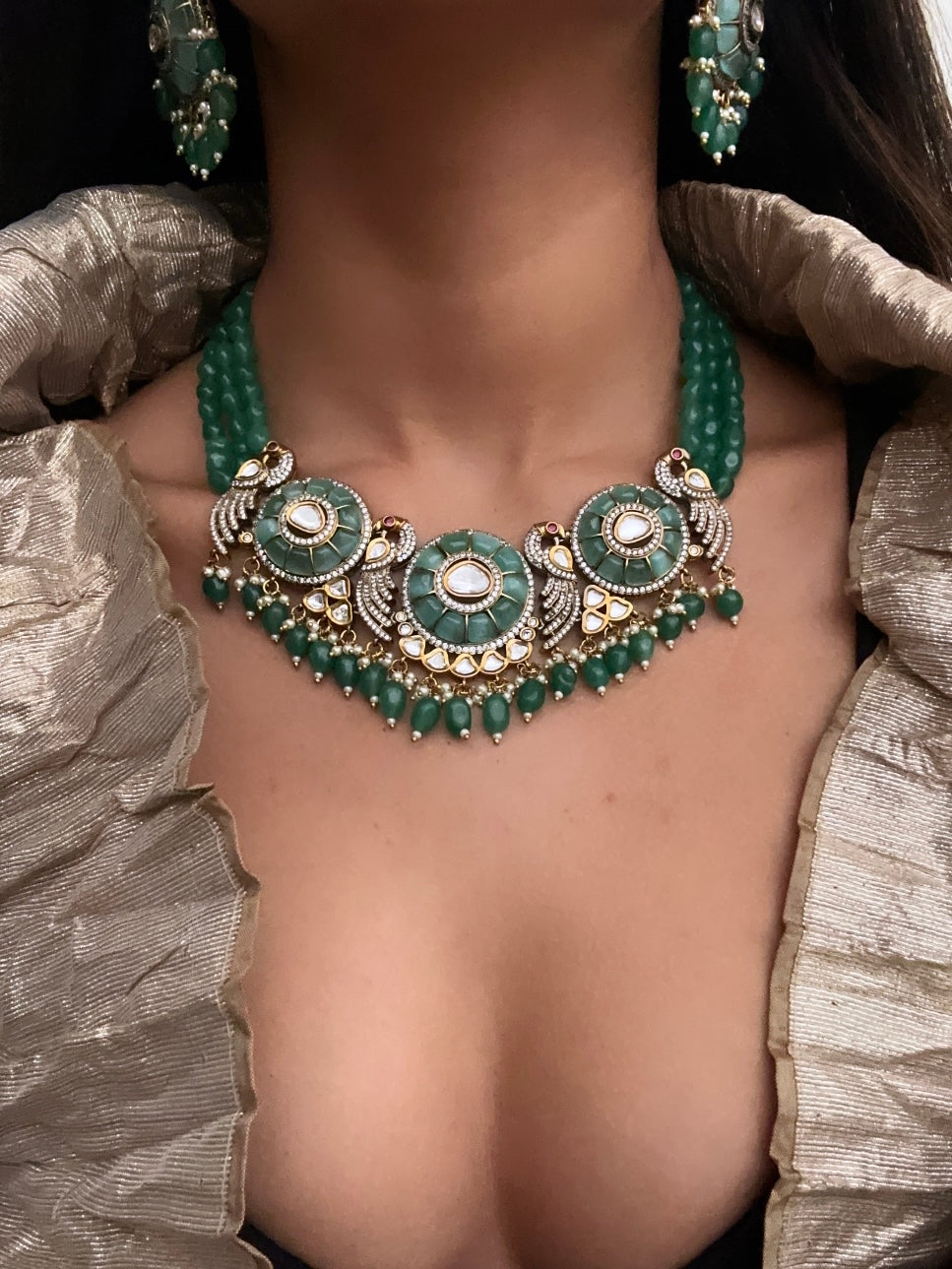 Dancing Peacock Necklace Set