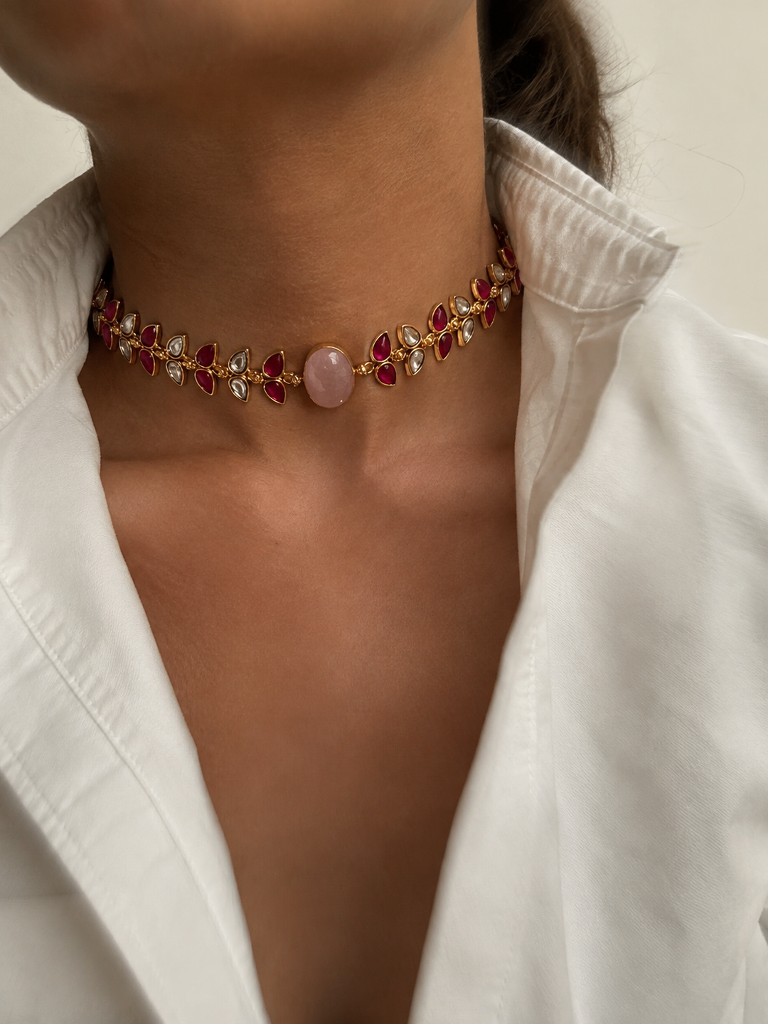Madhu petal choker necklace