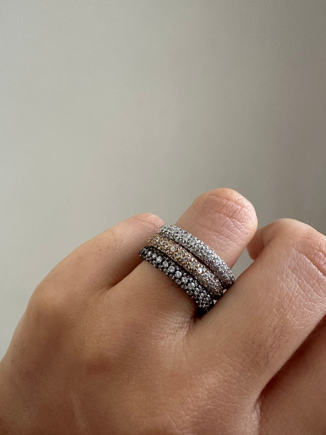 925 silver stack of band ring