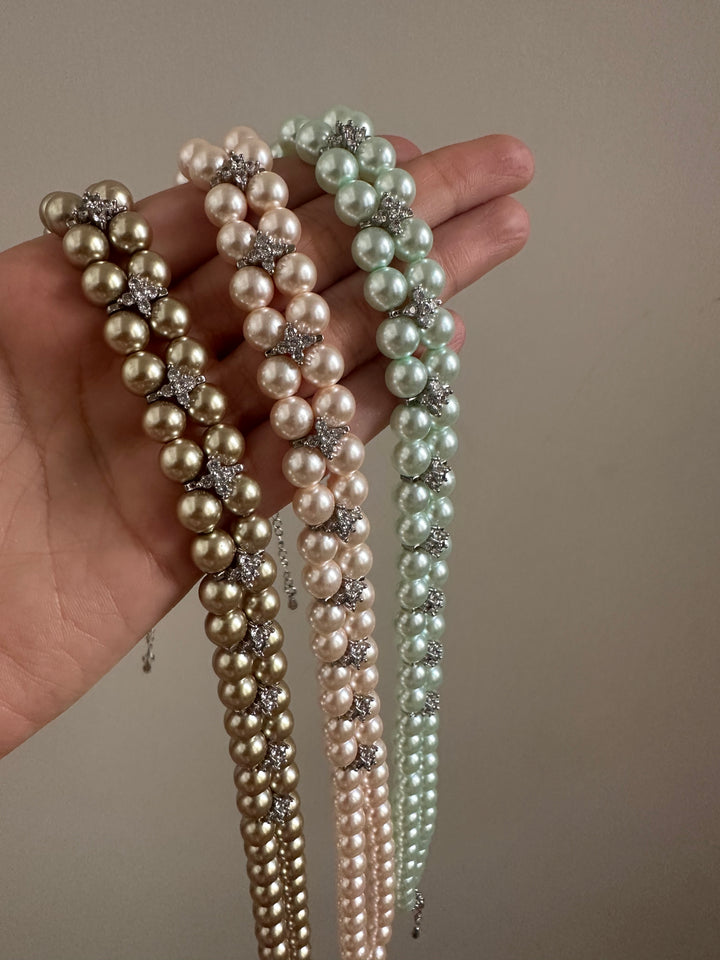 Pearl diamond choker necklace