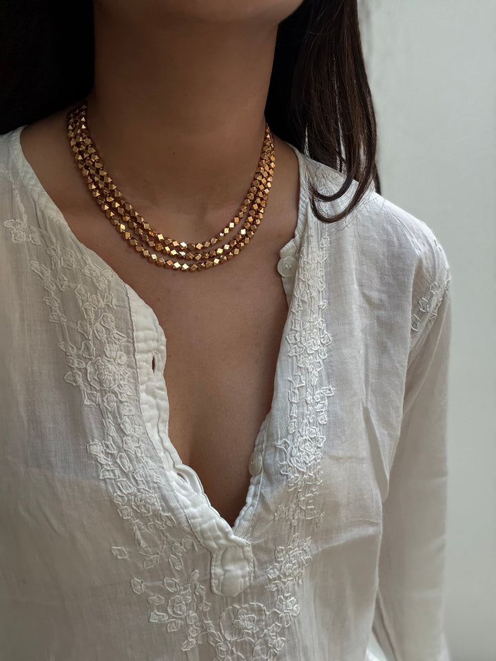 Golden strand necklace