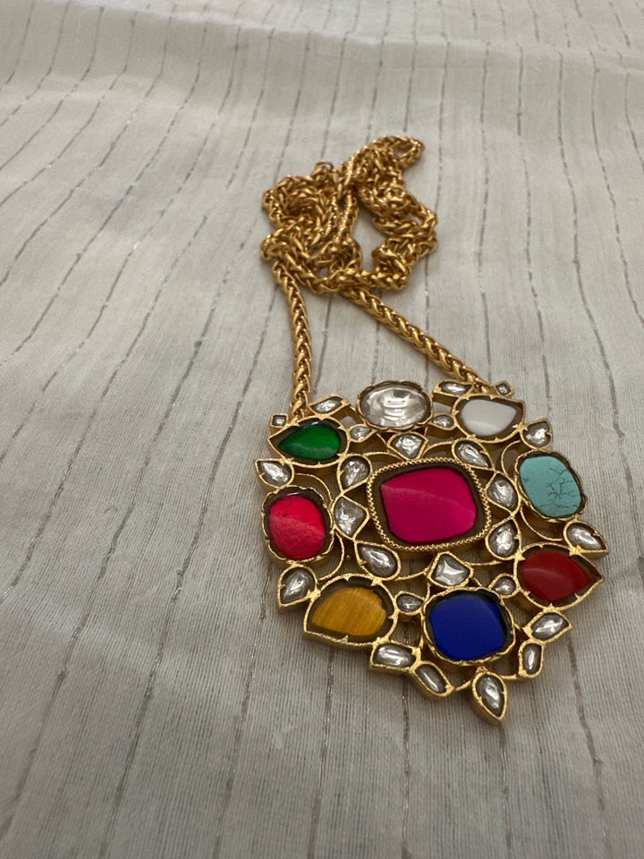 Navratan paan necklace