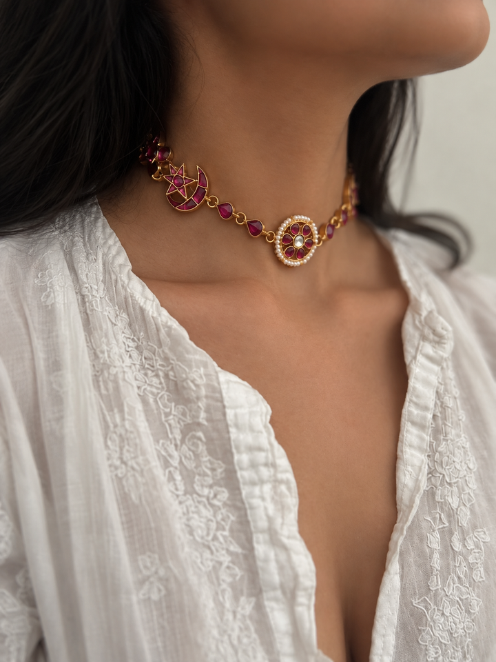 Suhana gulabi chand necklace