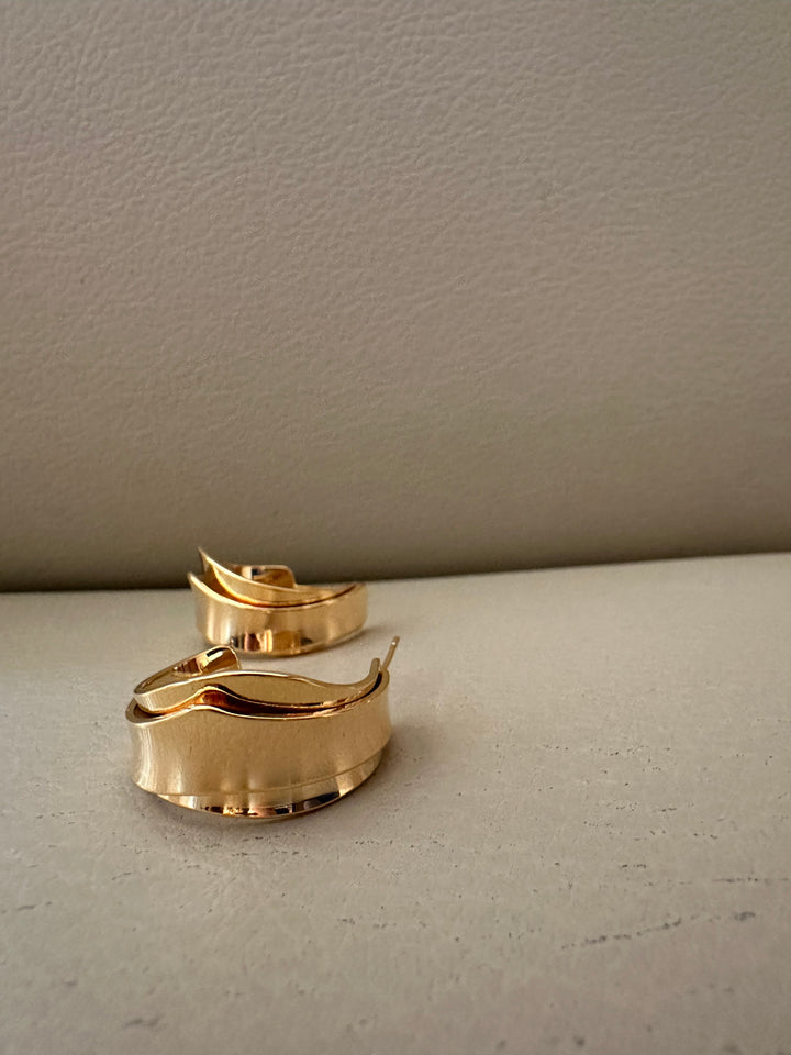 Naila three layer hoop earrinhs