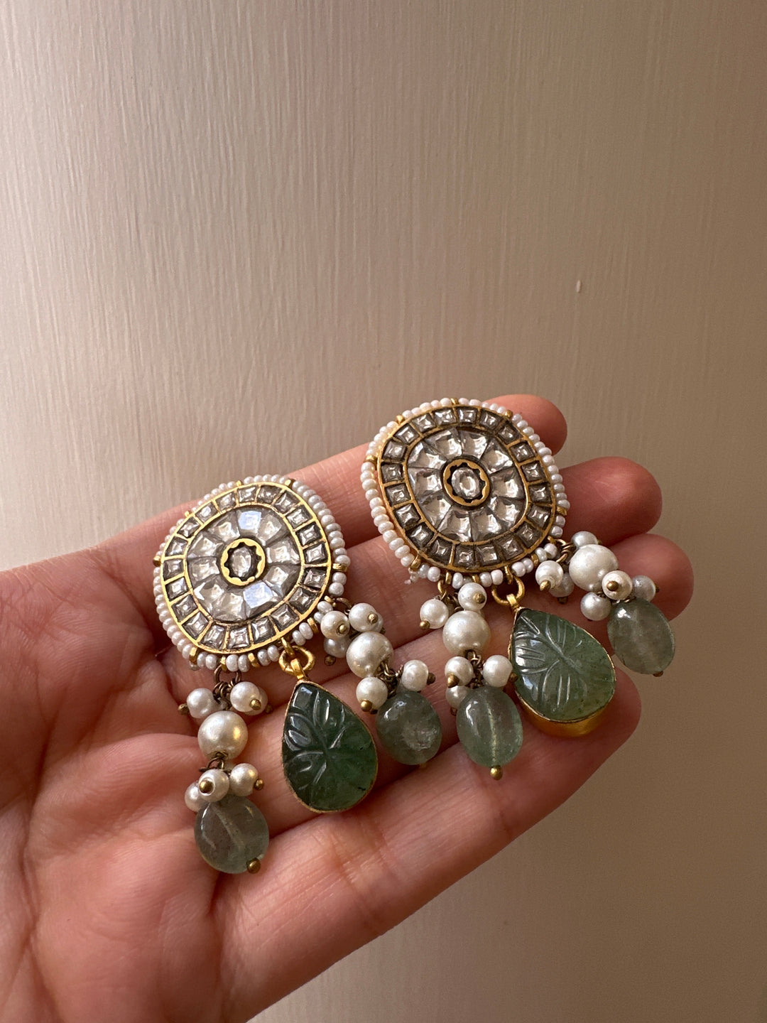 Sea green milky necklace set