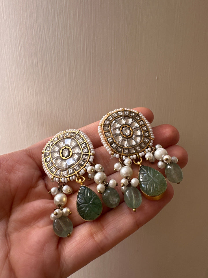 Sea green milky necklace set