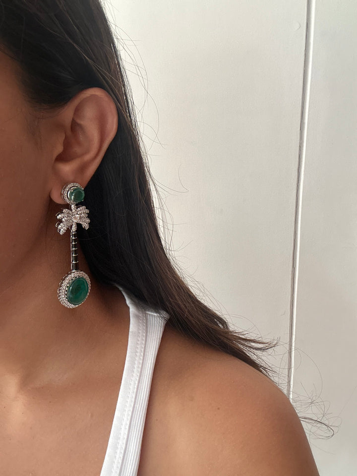 Gerbera green earrings